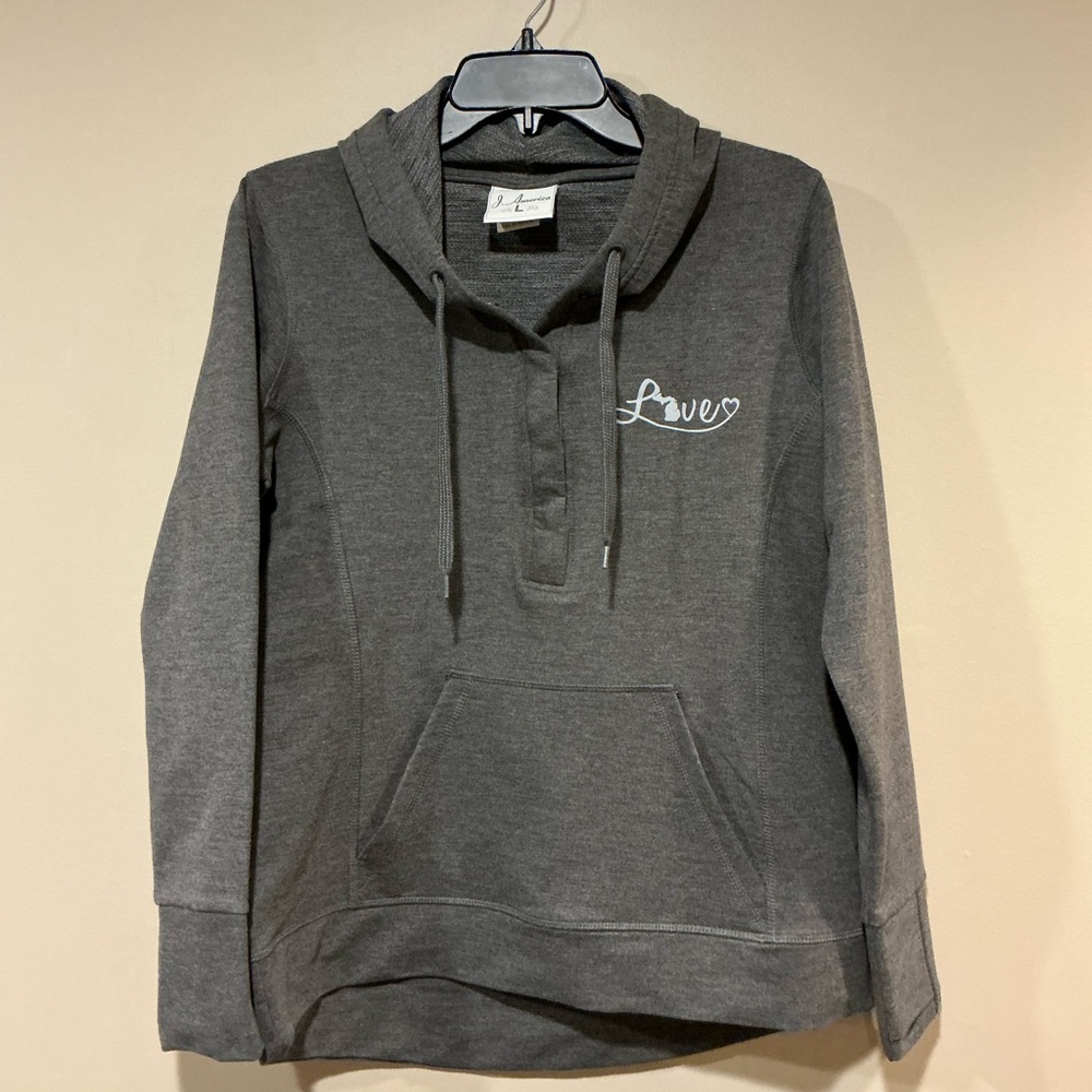 J. America Charcoal Women's Pullover Hoodie